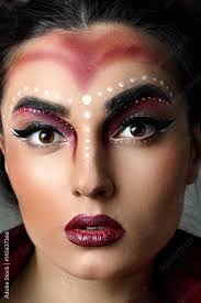young model futuristic makeup art