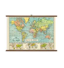 Details About Cavallini Papers World Map Vintage School Chart