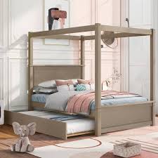 Support Slats Wood Canopy Bed