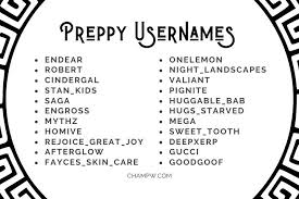 350 preppy usernames ultimate list of