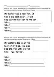 english worksheets short stories with