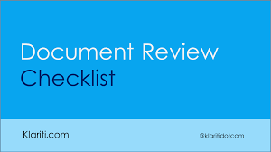 Checklist Document Reviews Templates Forms Checklists For Ms