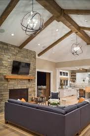 It can be installed along the sloped surface and you can adjust each light in a different direction to create accents. 50 Amazing Kitchen Lighting Ideas For Vaulted Ceilings Ideas Kitchenroomideas Ceilin Ceiling Lights Living Room Living Room Lighting Vaulted Ceiling Lighting