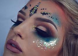 festival makeup game with glitter