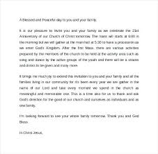 Church Invite Letter Anniversary Invitation Templates Danielmelo Info