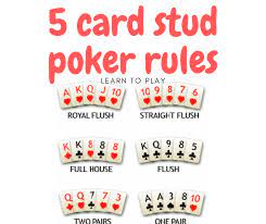 If you've ever played any form of stud poker, you can probably guess that this particular poker variation a round of five card stud begins with everyone being dealt two cards from the deck. 5 Card Stud Poker Rules You Need To Know And Understand Clearly