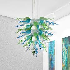 Colored Glass Pendant Light Shade Hand Blown Glass Chandelier Lighting Led Bulbs Turquoise Green White Living Room Chandeliers For Sale Copper Pendant Lights Island Pendant Lighting From Benstore1213 402 68 Dhgate Com