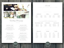 Pricing Flyer Template Price List Photographer Creative