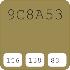 9c8a53 Hex Color Code Schemes Paints