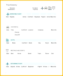 Fake Flight Itinerary Template Free Templates As Sample