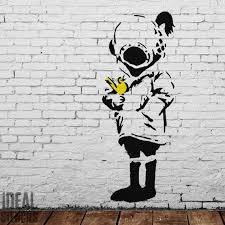 Banksy Stencil Space Girl Girl Bird