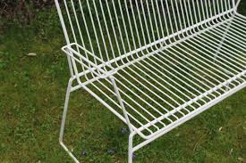 Mid Century Wire Mesh Garden Bench From