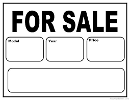 Printable Car For Sale Sign Good Ideas For Sale Sign Cars For