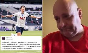 Claude callegari has been removed from arsenal fan tv after making a derogatory comment callegari was part of a group of arsenal fans that were filmed for a watchalong for sunday's north. Sacked Arsenal Fan Tv Pundit Claude Callegari Apologises To Son Heung Min Over Calling Him Dvd Daily Mail Online