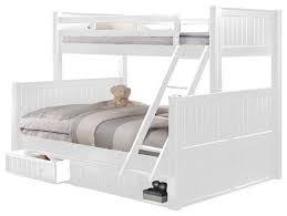 Beatrice White Twin Over Queen Bunk Bed