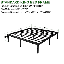 king heavy duty steel bed frame