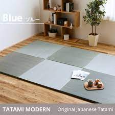 jual tatami mat modern light blue alas