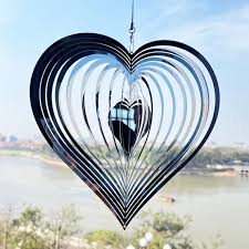Love Heart Stainless Steel Wind Spinner