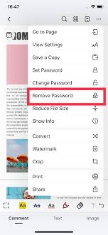 how to remove pdf pword iphone
