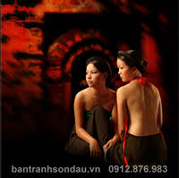 Image result for tranh ve thieu nu viet nam