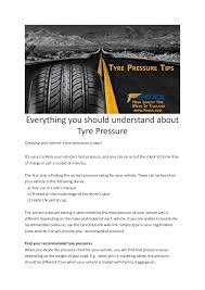 Everything You Should Understand About Tyre Pressure