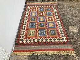 kilim wool flatweave area rug 3 5 x 6