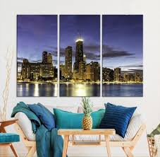 Cityscape Canvas Picture Print Framed