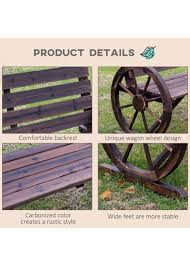 Outsunny Wooden Wagon Wheel 2 Seater