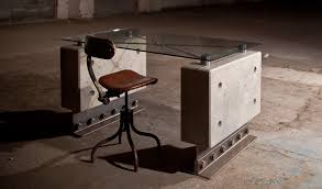 Concrete office desk organizer desktop accessories set. Industrial Style Concrete Furniture By Brutal Design