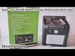 Solar 20 Led Pir Motion Sensor Waterproof Security Lamp Wall Light Free Energy Power Gen Youtube