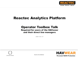 Reactec Analytics Platform Ppt Download