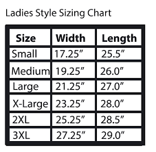 T Shirt Sizing Chart Art By Fox Online Store Powered By