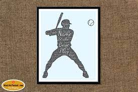 baseball wall art personalized gift for