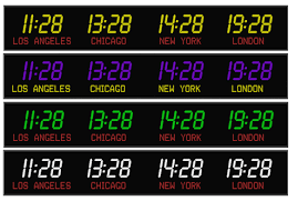 Time Zone Clock 4 Digital Time Fields