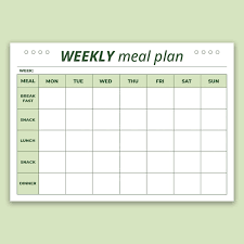 meal plan template vectors