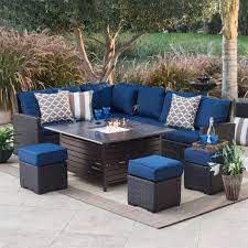 outdoor sectional couch with fire pit