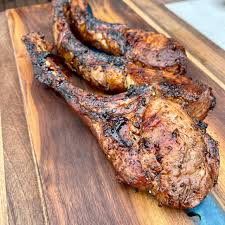 tomahawk pork chops grillin with dad