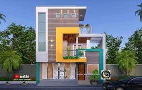 Two Floor Building Front Elevation gambar png
