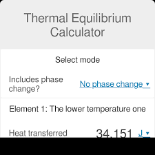 Thermal Equilibrium Calculator