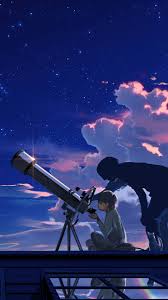 stargazing anime night stars sky