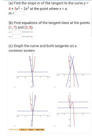 slope m of the tangent to the curve y
