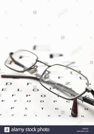 Glasses On The Eye Test Chart For Health Care Distance