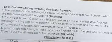 Problem Solving Involving Quadratic