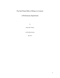 Doc The Salt Water Mills Of Maine In Context A Preliminary
