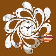 Spray Wall Clock Mirror With European