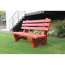 Red Rcc Garden Cement Bench