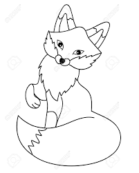 Stay tuned for the colored version! Vector Black And White Cute Cartoon Fox Vector Fox Fox Vector Royalty Free Cliparts Vectors And Stock Illustration Image 88273571