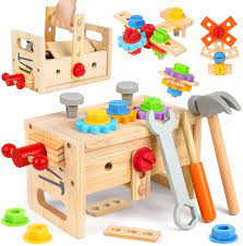 wooden toys kids tool set role play
