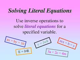 Ppt Solving Literal Equations