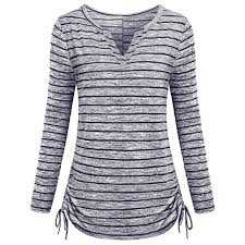 Henleys Toimoth Women Ladies Stripe Printing T Shirt Long